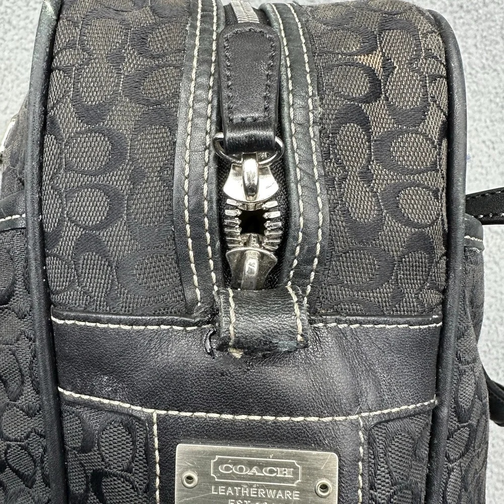 Coach Signature Black Briefcase Business Attache Laptop Bag w/o Shoulder Strap
